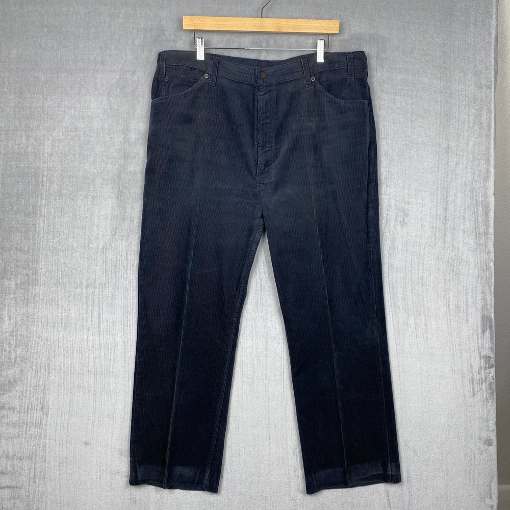 Levis 517 Mens 40x28 Black Corduroy Bootcut Jeans Made In USA 1980s Heritage